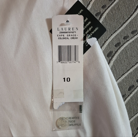 New 💯% Silk Lauren Ralph Lauren 10 Cape Grace Colonial Cream WideLeg Dress Pant - Picture 9 of 15